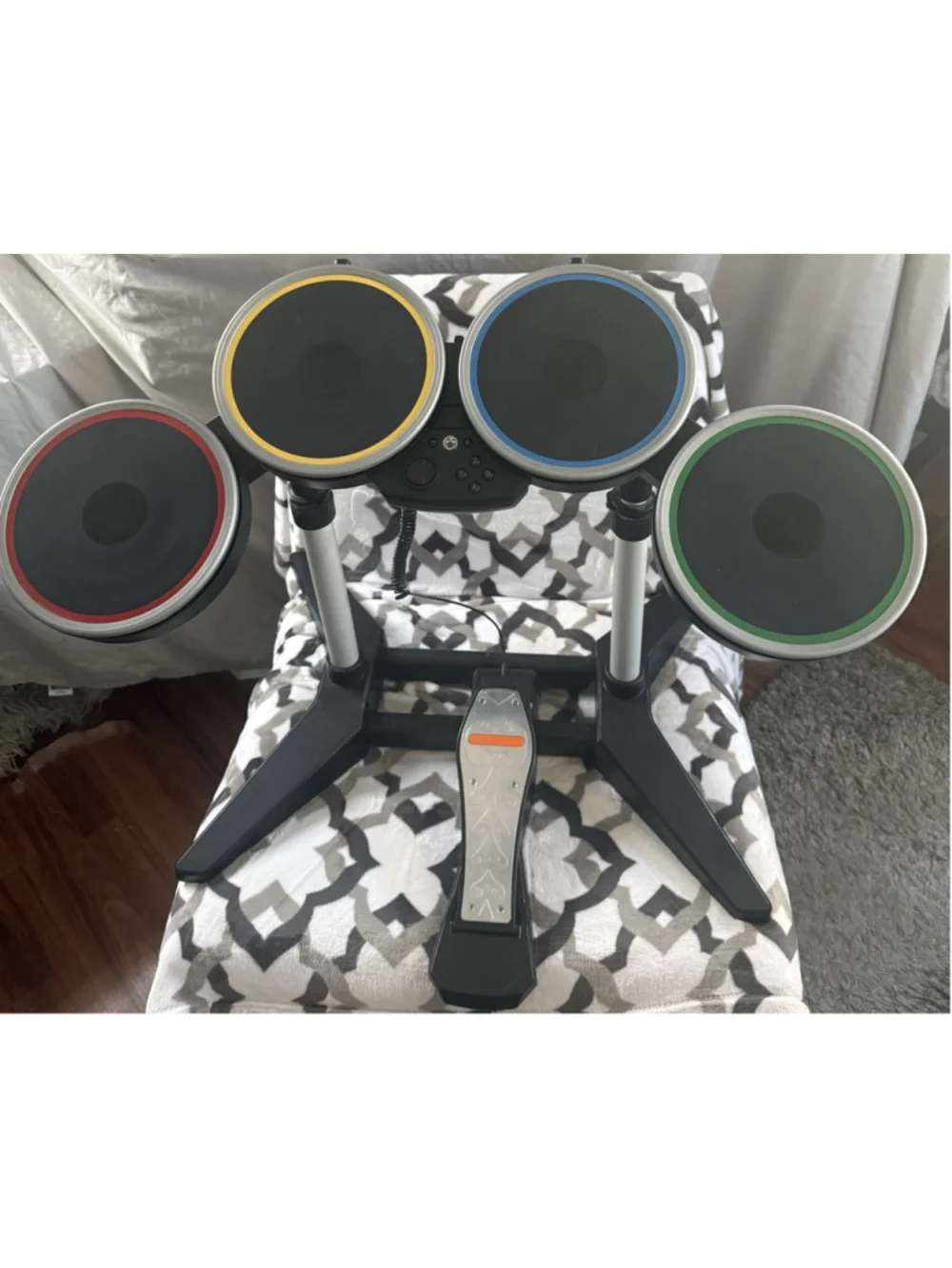 Wii Rock Band 2 Wireless Drum Set Harmonix NWDMS2 Pedal W/ CD No Dongle Tested